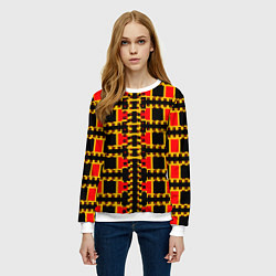Свитшот женский Королевские квадраты, цвет: 3D-белый — фото 2