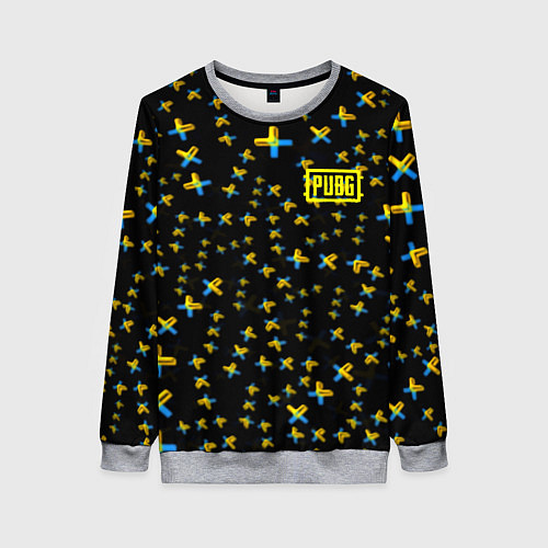 Женский свитшот PUBG sticker games / 3D-Меланж – фото 1