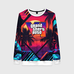 Свитшот женский GTA 6 аbstract logo, цвет: 3D-белый