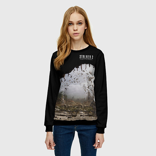 Женский свитшот STALKER 2 выход из тоннеля / 3D-Черный – фото 3
