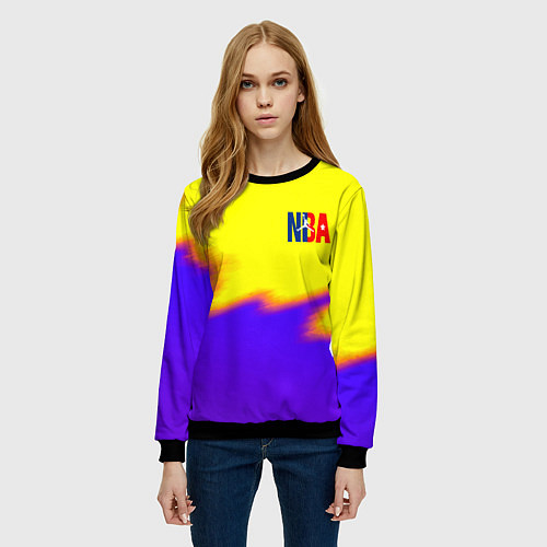 Женский свитшот НБА баскетбол краски неоновые желтые / 3D-Черный – фото 3