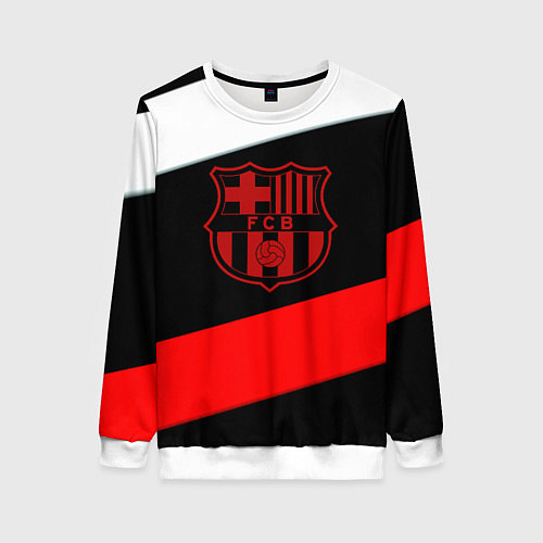 Женский свитшот Barcelona stripes sport / 3D-Белый – фото 1