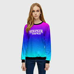 Свитшот женский Stranger Things gradient colors, цвет: 3D-черный — фото 2