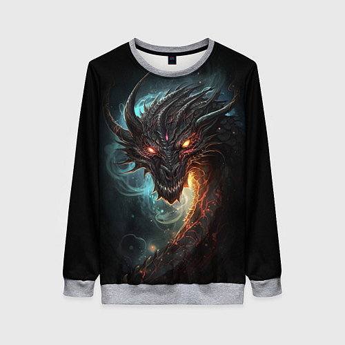 Женский свитшот Фэнтази дракон символ 2024 / 3D-Меланж – фото 1