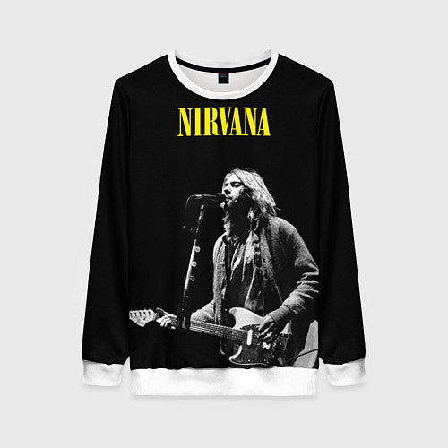 Женский свитшот Группа Nirvana Курт Кобейн / 3D-Белый – фото 1
