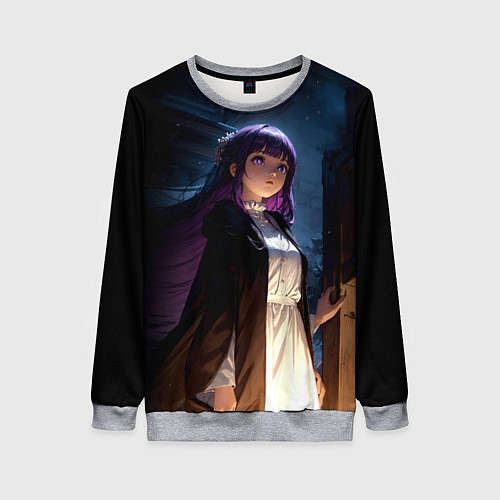 Женский свитшот Ферн темной ночью / 3D-Меланж – фото 1