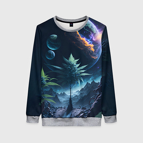Женский свитшот Вид на землю с другой планеты / 3D-Меланж – фото 1
