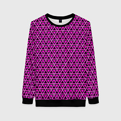 Свитшот женский Розовые и чёрные треугольники, цвет: 3D-черный