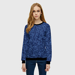 Свитшот женский Джинсовый цвет текстура, цвет: 3D-черный — фото 2