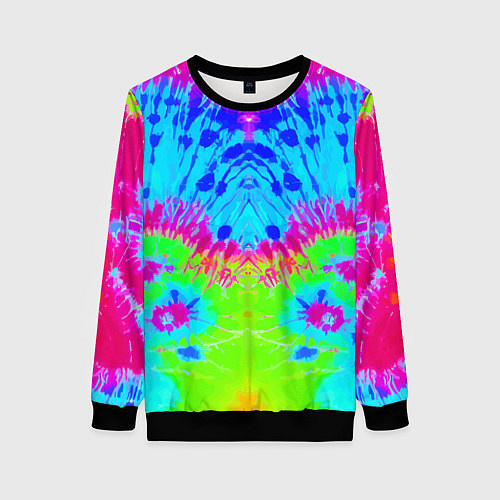 Женский свитшот Tie-Dye abstraction / 3D-Черный – фото 1