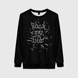 Женский свитшот Rock my life чёрный