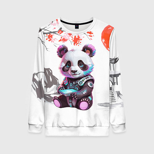 Женский свитшот Funny panda - China / 3D-Белый – фото 1