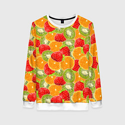 Женский свитшот Сочные фрукты и ягоды