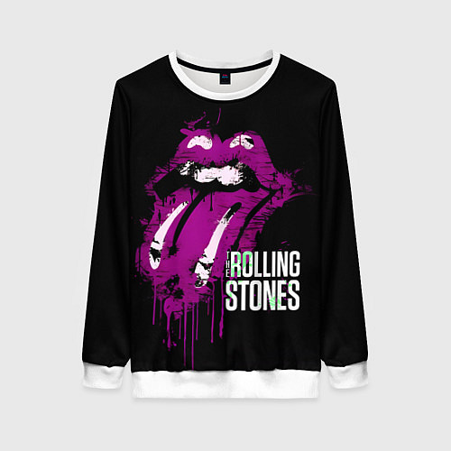 Женский свитшот The Rolling Stones - lips / 3D-Белый – фото 1