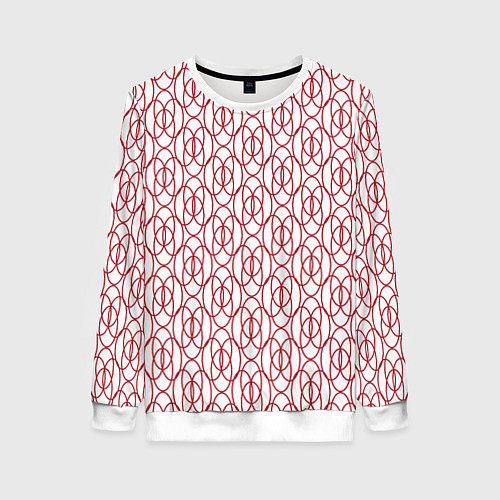 Женский свитшот Узорные овалы / 3D-Белый – фото 1