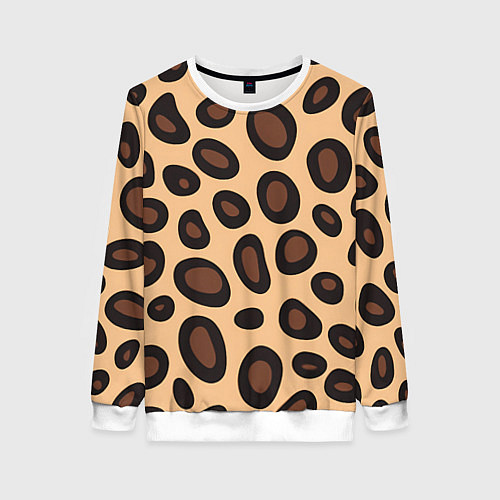 Женский свитшот Леопардовые пятнышки / 3D-Белый – фото 1