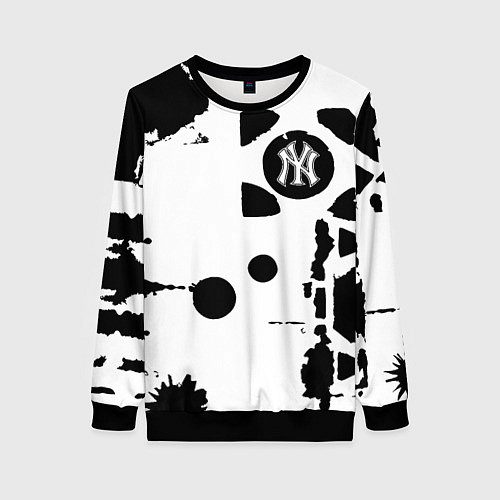 Женский свитшот New York yankees - baseball team pattern / 3D-Черный – фото 1