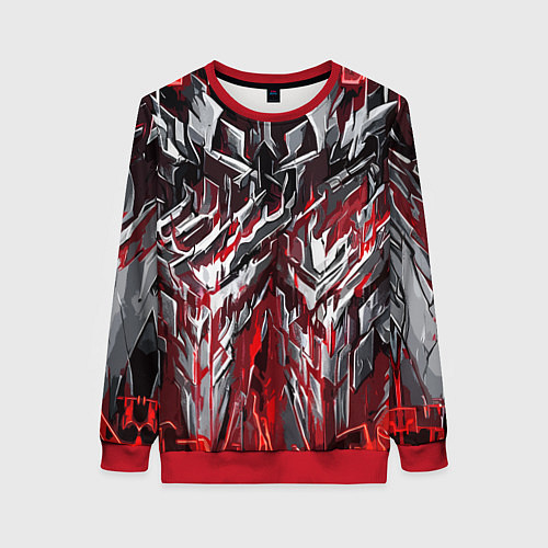 Женский свитшот Острый металл красный / 3D-Красный – фото 1
