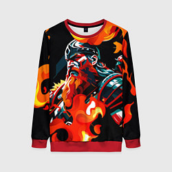 Свитшот женский Викинг в огне, цвет: 3D-красный