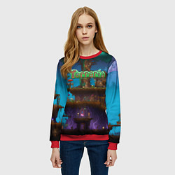 Свитшот женский Terraria big tree, цвет: 3D-красный — фото 2
