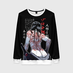 Женский свитшот Девушка самурай и иероглифы