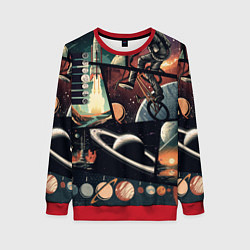 Свитшот женский GTA space art, цвет: 3D-красный