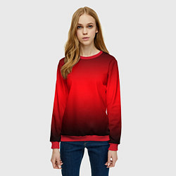 Свитшот женский Градиент чёрно-красно-чёрный, цвет: 3D-красный — фото 2