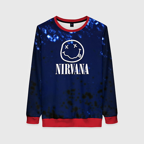 Женский свитшот Nirvana рок краски / 3D-Красный – фото 1