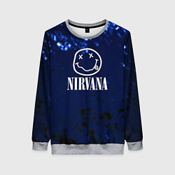 Свитшот женский Nirvana рок краски, цвет: 3D-меланж