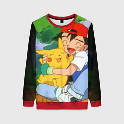 Свитшот женский Pokemon - энергия в объятиях, цвет: 3D-красный