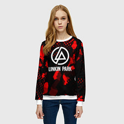 Свитшот женский Linkin park краски текстуры, цвет: 3D-белый — фото 2