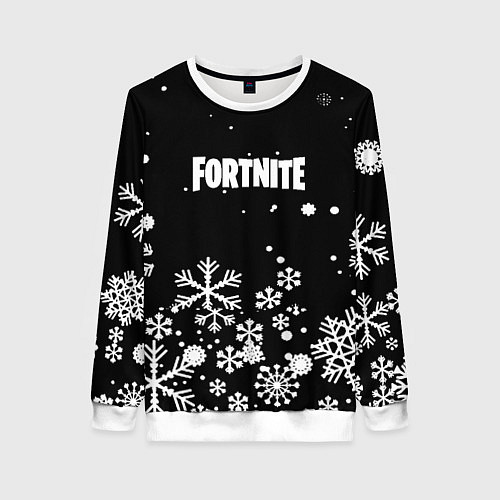 Женский свитшот Fortnite новый год паттерн / 3D-Белый – фото 1