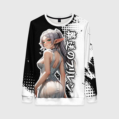 Женский свитшот Фрирен - в белой ночнушке / 3D-Белый – фото 1