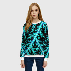 Свитшот женский Разряды электричества Tie Dye, цвет: 3D-белый — фото 2