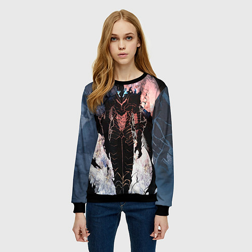 Женский свитшот Solo leveling - Igris / 3D-Черный – фото 3