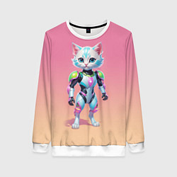 Женский свитшот Funny kitten - cyberpunk