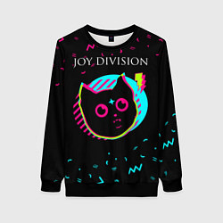 Свитшот женский Joy Division - rock star cat, цвет: 3D-черный