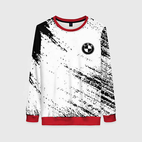 Женский свитшот BMW краски текстура брызги / 3D-Красный – фото 1
