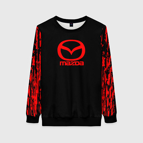 Женский свитшот Mazda краски красные штрихи / 3D-Черный – фото 1