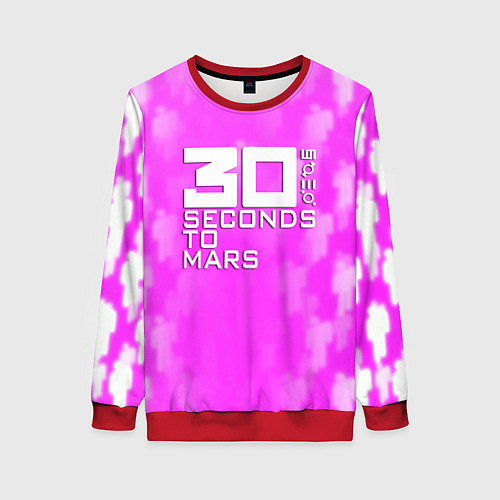 Женский свитшот 30 seconds to mars pink / 3D-Красный – фото 1