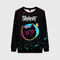 Свитшот женский Slipknot - rock star cat, цвет: 3D-черный