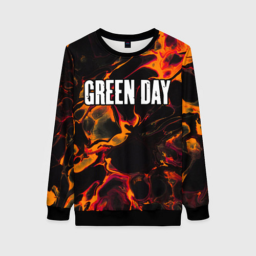 Женский свитшот Green Day red lava / 3D-Черный – фото 1