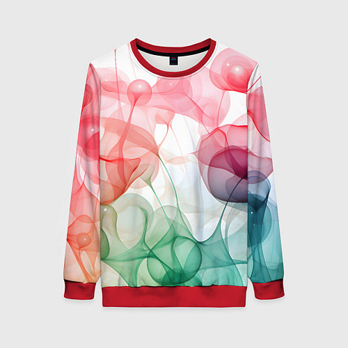 Женский свитшот Цветные пузыри / 3D-Красный – фото 1