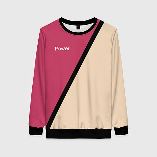 Женский свитшот Power бежево-розовый / 3D-Черный – фото 1