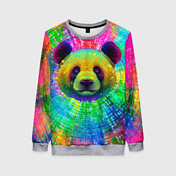 Свитшот женский Цветная панда, цвет: 3D-меланж