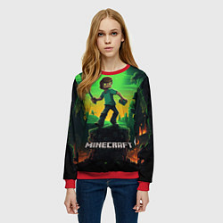 Свитшот женский Персонаж в мире Minecraft, цвет: 3D-красный — фото 2