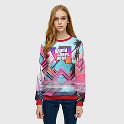 Свитшот женский Gta 6 логотип в стиле vice city, цвет: 3D-красный — фото 2