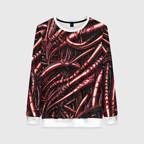 Женский свитшот Красные трубки чужих / 3D-Белый – фото 1
