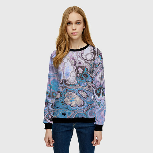Женский свитшот Абстрактный узор / 3D-Черный – фото 3