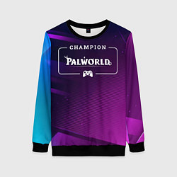 Женский свитшот Palworld gaming champion: рамка с лого и джойстико